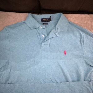 Ralph Lauren Blue Polo Shirt Classic Pique Cotton